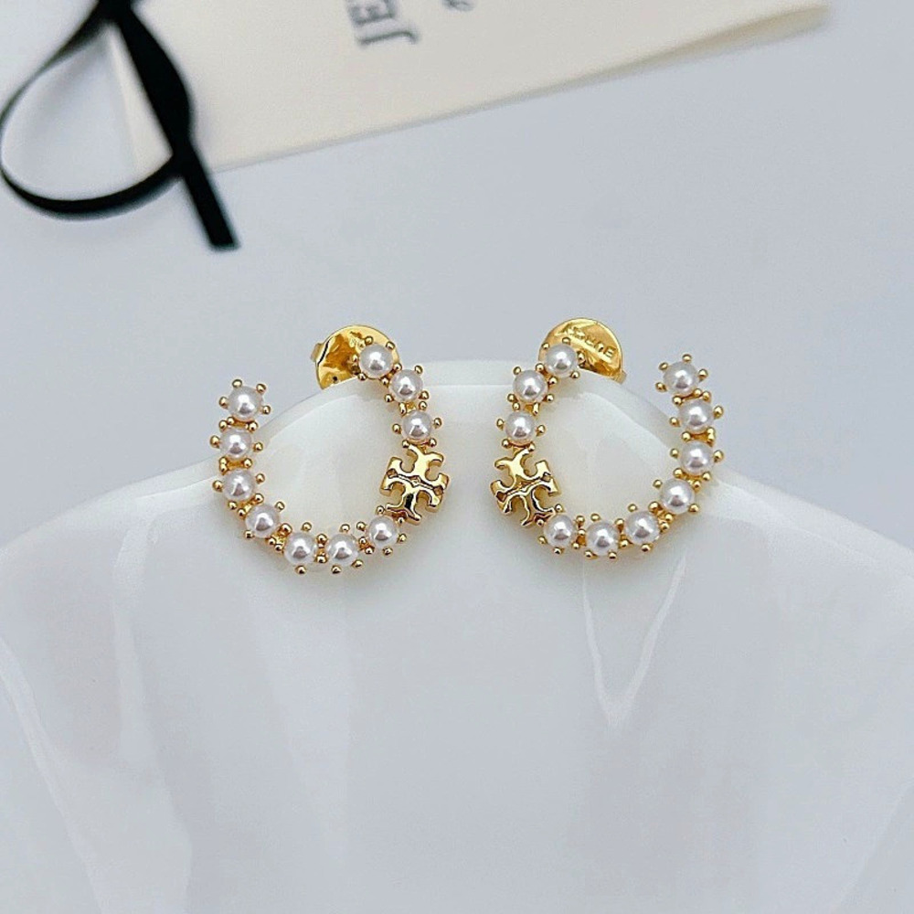 Tory Burch Pearl Letter Earrings